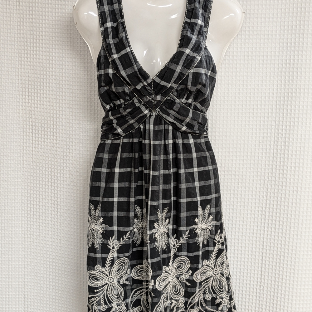 studio M Cotton V-Neck Sleeveless Midi Dress  L